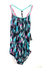 Nike Girl  s Blue Multicolored One Piece Swimsuit Size Large