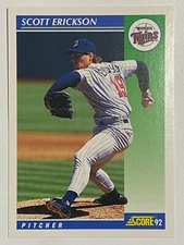 1992 Score #60 Scott Erickson Minnesota Twins