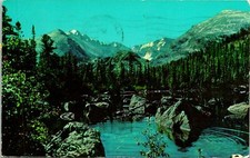 Rocky Mountain National Park CO Bear Lake Longs Peak Postcard used (26995)