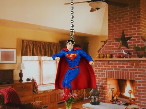 Comics Superman Man of Steel Ceiling Fan Pull Light Lamp Chain Decor K987 L