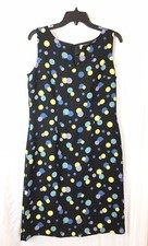 Amanda Smith Women’s Dress Career Sleeveless Black Polka Dot Pencil Sz6 Preowned
