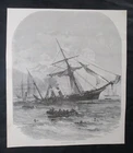 1894 Civil War Prints - "Destruction Of The Alabama" - C MY OTHER ALABAMA PRINTS
