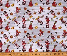 Cotton Mickey Mouse Goofy Pluto Minnie Christmas Fabric Print by Yard D403.39