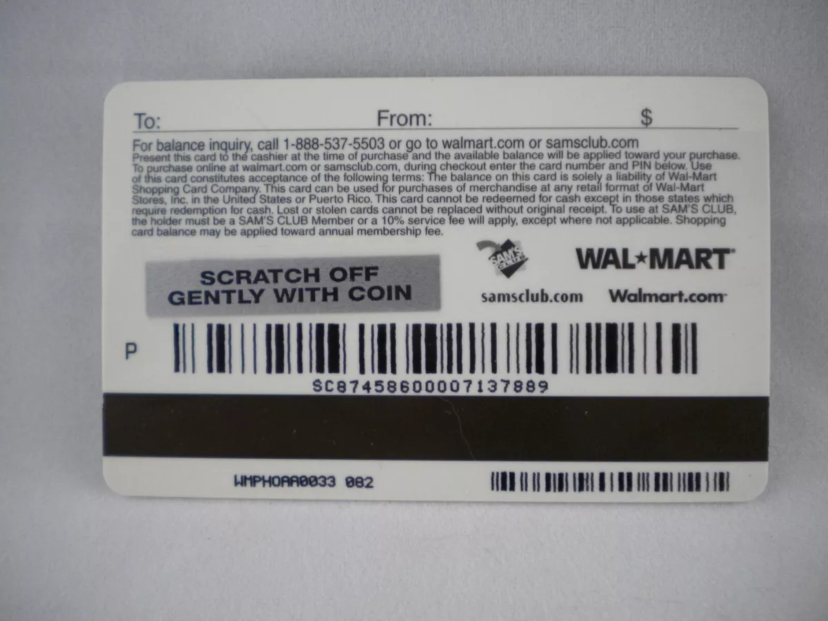 Walmart clearance gift card