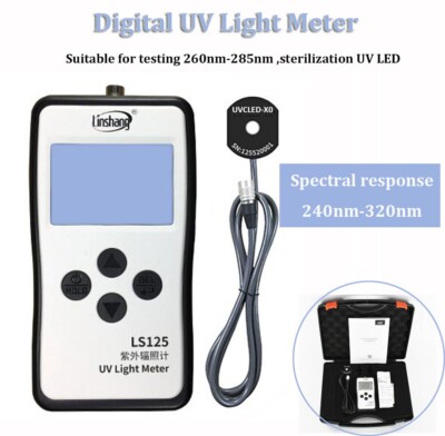 UV Light Meter Radiometer With UVC LED Probe For Testing 240nm-320nm LED Light