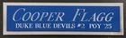COOPER FLAGG DUKE NAMEPLATE FOR AUTOGRAPHED Signed BASKETBALL-PHOTO-JERSEY-FLOOR