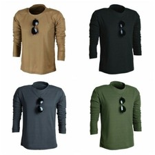 Hommes Chemise Militaire Tactique Armée Haut Col Rond Sports Manches Longues