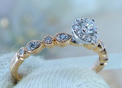 10k Rose Gold Micro Pave .25ct 3mm Natural Petite Diamond Stack RING Band Sz 6.5 - Picture 3 of 7