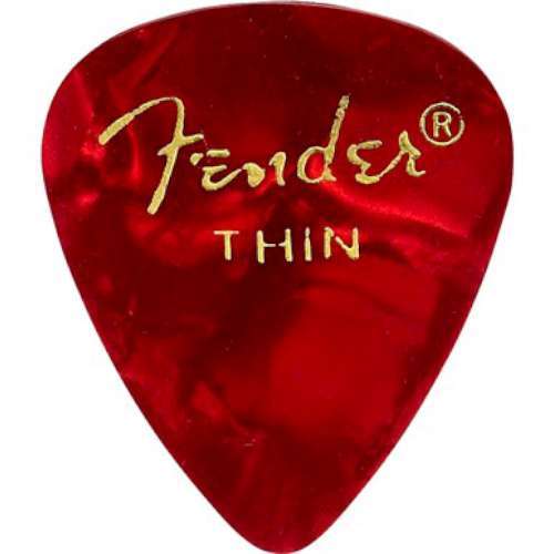 Genuine Fender 351 Premium Picks Red Moto Thin 12-pack 198-0351-709