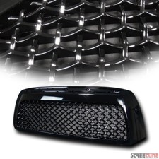 For 07-09 Toyota Tundra Gloss Blk Honeycomb Mesh Front Bumper Hood Grill Grille