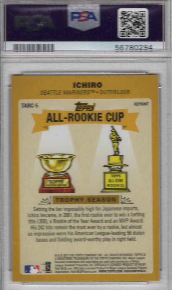 2017 topps chrome update ichiro psa 9 seattle mariners baseball