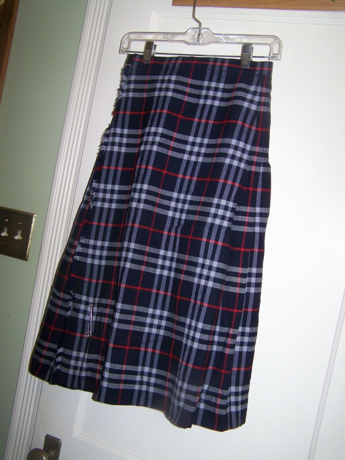 Vintage Burberrys Skirt Kilt Wool Tartan Plaid 8 … - image 3