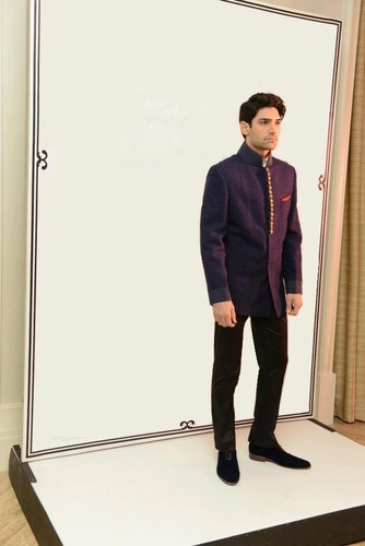 Mens Indian Blue Jodhpuri Jacket Suit 