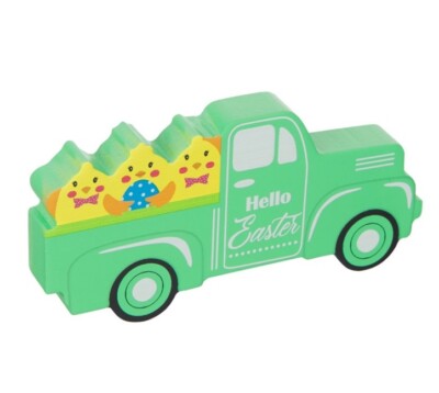 Hello Easter Truck Shape Standing Sign Chicks Spring MDF Tier Tray Table NEW