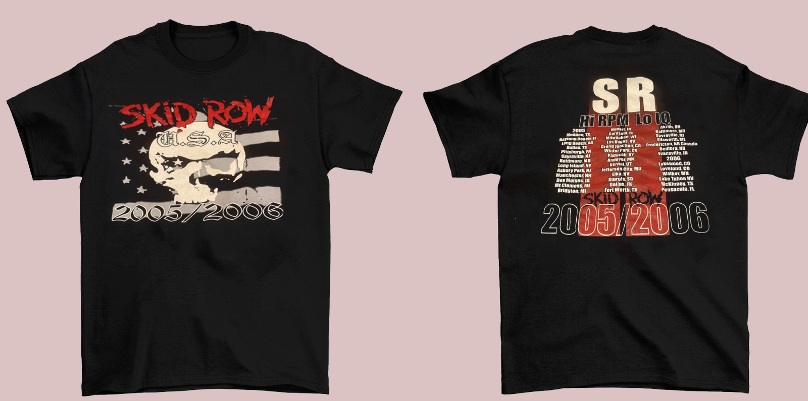 FILA Camicia manica corta Skid Row USA concerto 2005 nera S 234XL B275