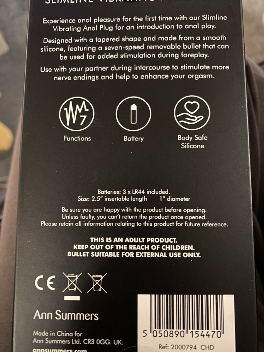 New Slimline Vibrating Anal Plug by Ann Summers | eBay UK