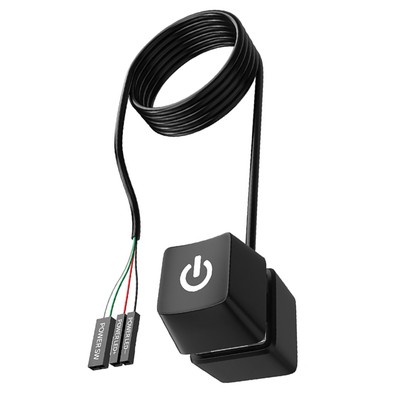 LED Computer Desktop Switch PC Motherboard External Power On/Off Button Cable