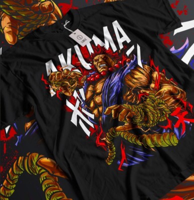 Akuma Gouki T-shirt Karate Street Fighter Video Games Fighting