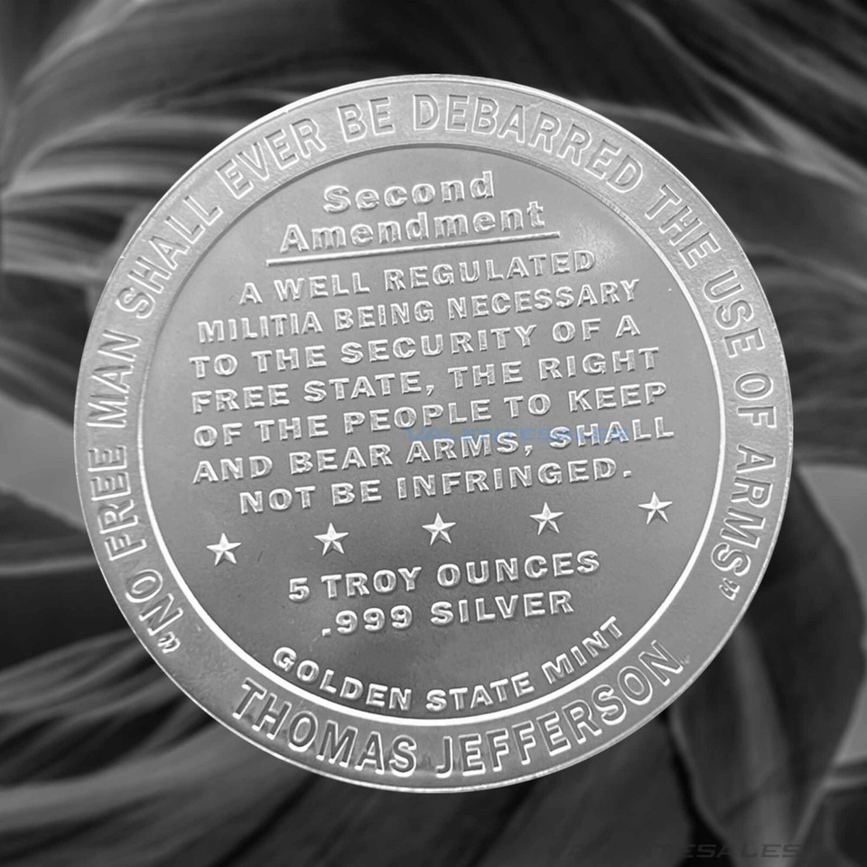 5oz GSM Second Amendment Right to Bear Arms BU Silver Round Coin in ...