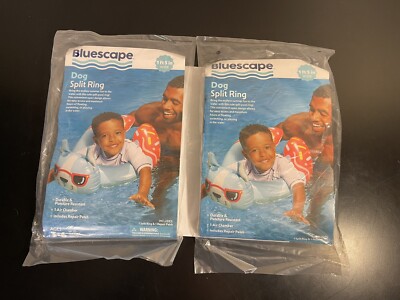 (2) Bluescape Blue Donut Dog Float Split Inflatable Swim Ring Pool Float NEW