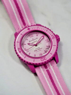 BLANCPAIN x SWATCH SCUBA FIFTY FATHOMS PINK OCEAN 42.3mm NEW W TAGS PAPERS!
