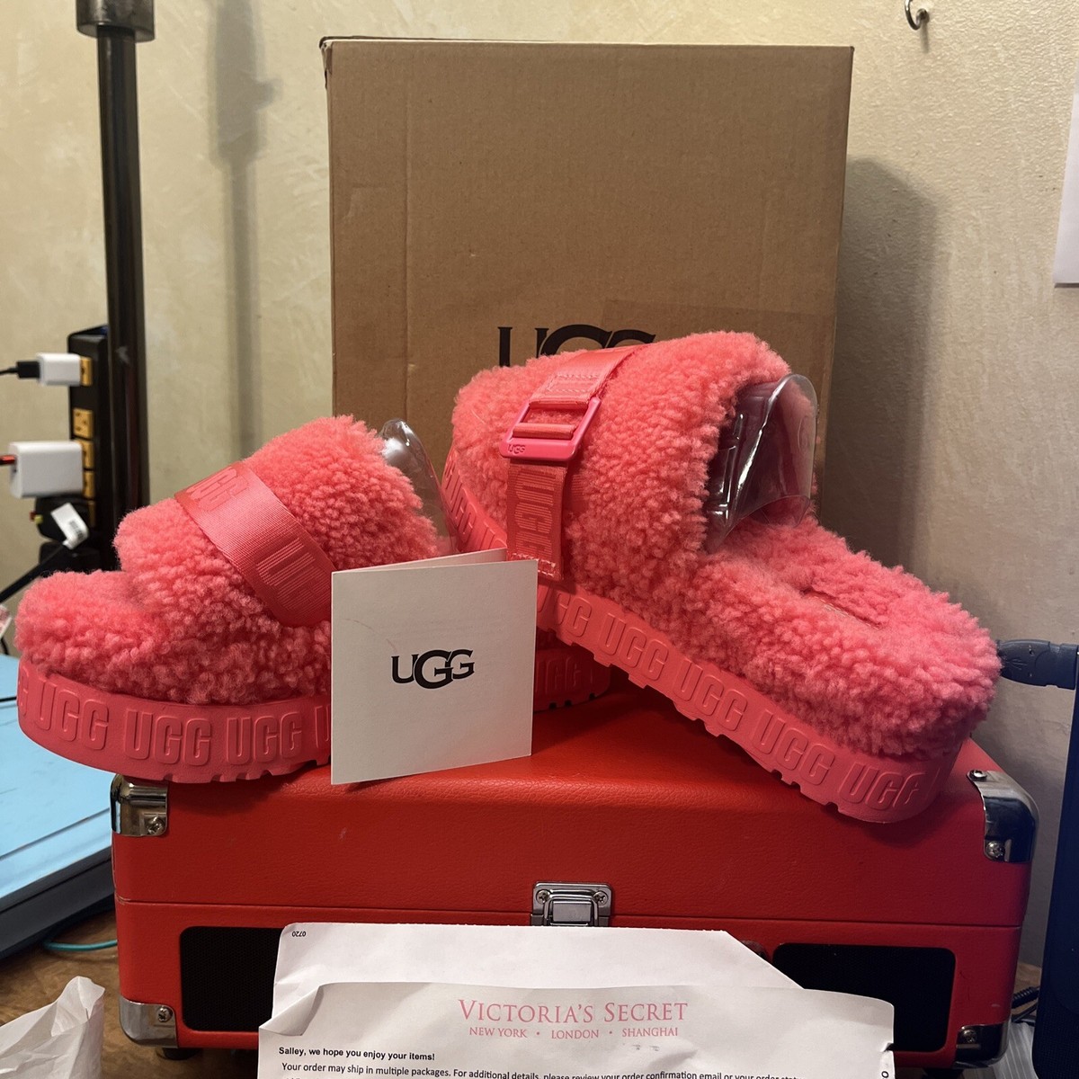 Ugg Slippers Ugg Pink Fluffita UGG OH FLUFFITA PINK ROSE