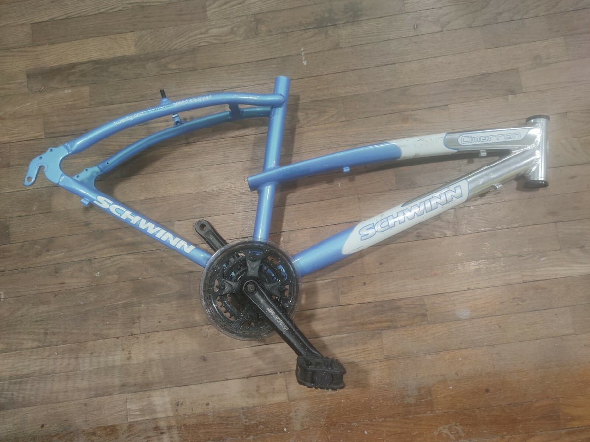 Schwinn Cimarron bike frame and cranks, one pedal