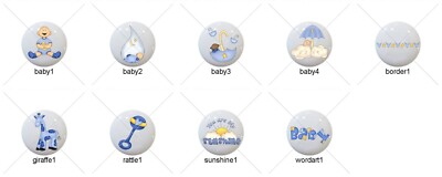 Bundle of Joy III Baby Boy Nursery DECORATIVE Cabinet PULLS Dresser Drawer KNOBS