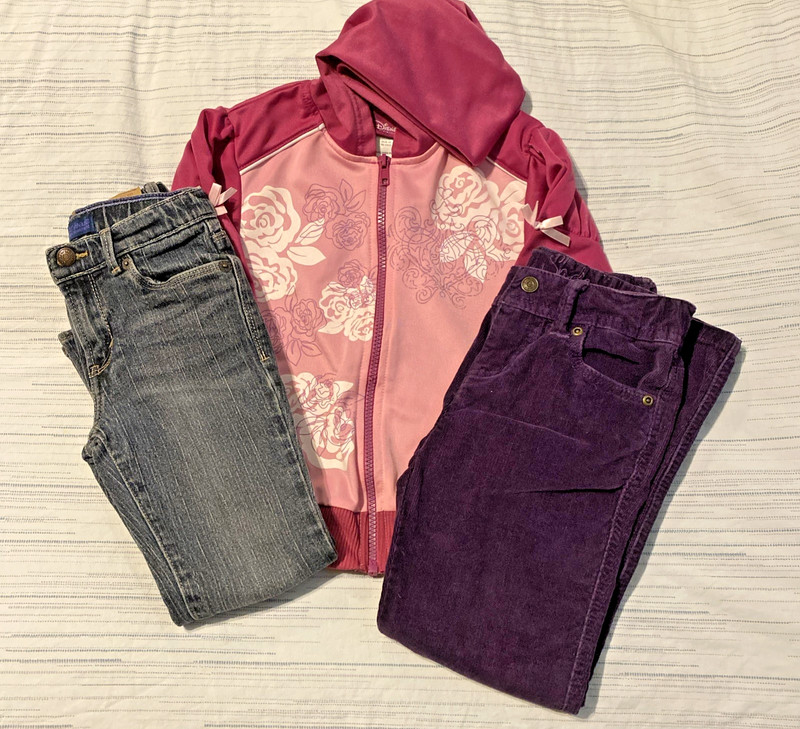 Girl's Size 6 LevisJeans Striaght Leg Corduroys & Disney Princess Jacket Nice