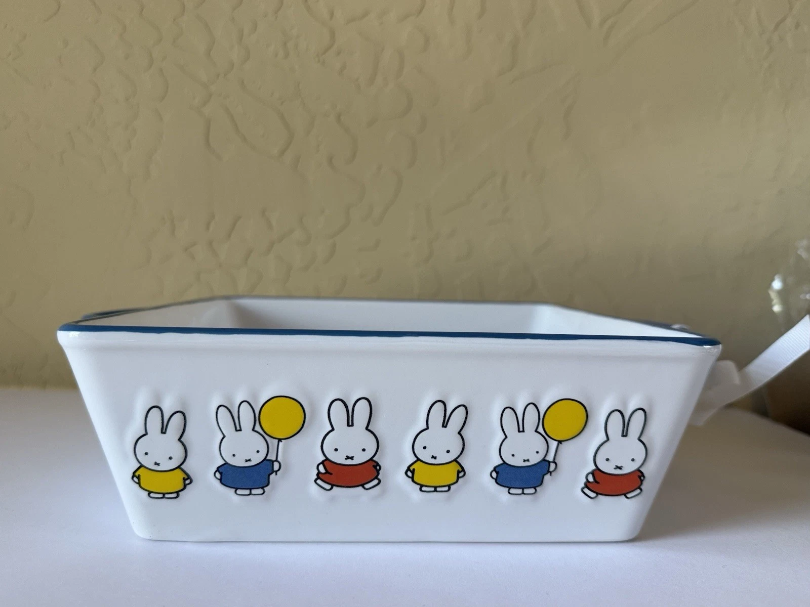Miffy by Magenta Spring Balloons 8x8 Square Ceramic Baking Dish with Handles