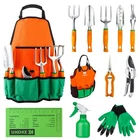Garden Tool Set, 12 Piece Aluminum Hand Tool Kit, Garden Canvas Apron with St...