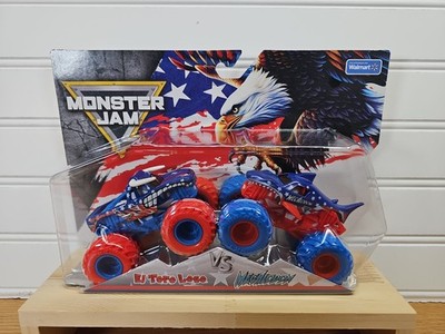 Monster Jam El Toro Loco vs Megalodon STARS & STRIPES WalMart Exclusive 2025
