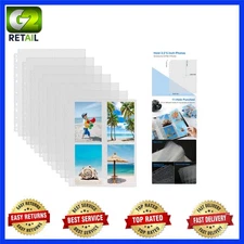 Clear 3 Ring Binder Photo Sleeves - 30 Pack for 240 Pictures, Top Loading Design