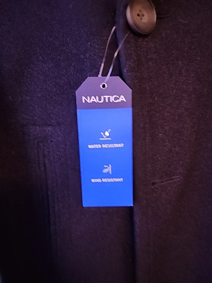 Chaquetón Nautica Para Hombre Talla S Clásico Doble Pecho Mezcla Lana Carbón Nuevo con Etiquetas  Foto 3 de 4