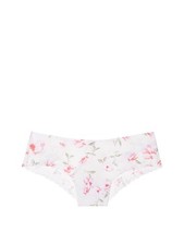 Victoria's Secret PINK No-Show Dot Lace Trim Cheekster Panty White Floral