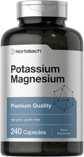 Potassium Magnesium Complex  240 Capsules  99mg K  400mg Mg  Non-GMO, GF
