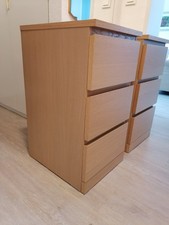 Ikea Kommode mit 3 Schubladen in Eichenfurnier 40x78cm 2 Stück
