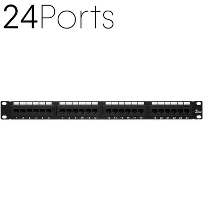 Cat6 Patch Panel LAN UTP 110 Type Rackmount RJ 45 568A/B 1U 2U Bracket Surface
