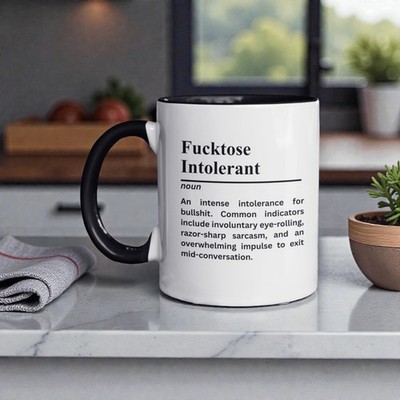 Fucktose Intolerant Kaffeebecher, lustige unhöfliche Tasse, sarkastische Geschenkideen 