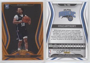 2020-21 Certified Mirror Orange /99 Cole Anthony #186 Rookie RC