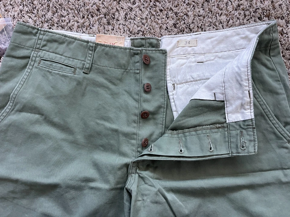 Denim Supply Ralph Lauren Shorts Mens 34 Green Slim 10" Chino Casual NEW - Image 2 of 4