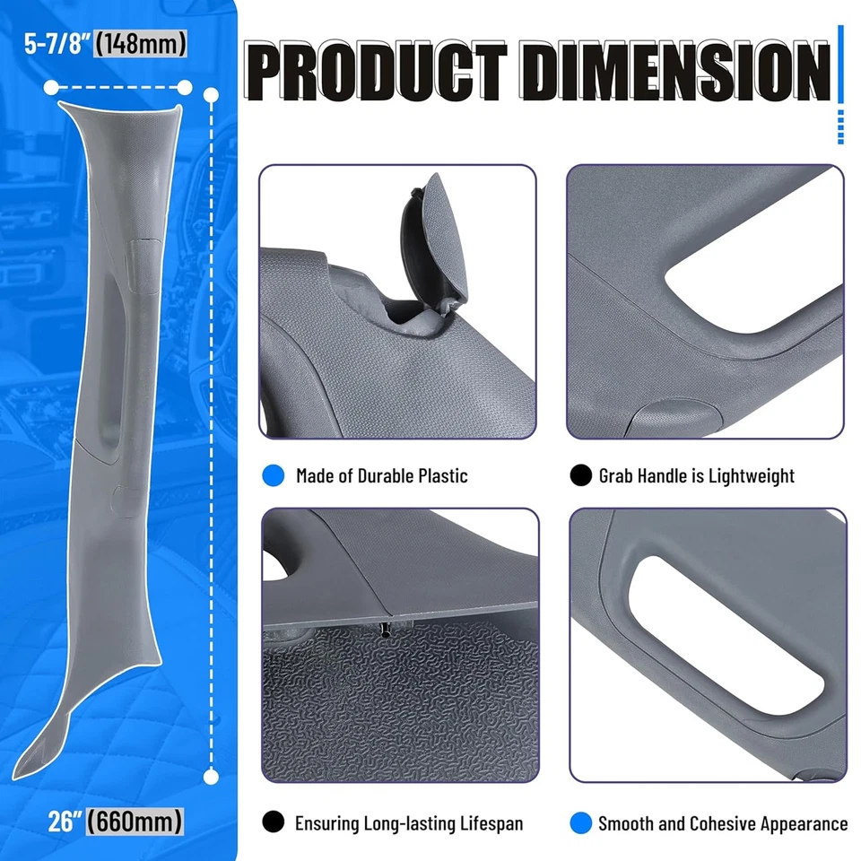 FOR 11-16 F-250 F-350 F-550 Interior Trim A Pillar Handle RH Passenger Grey Gray Foto 2 de 4