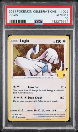 2021 Pokemon Celebrations LUGIA #022 GEM MT PSA 10