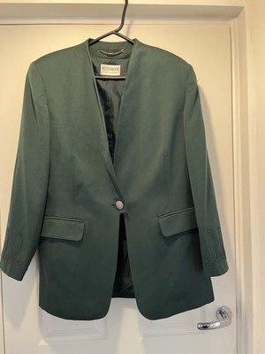 Vintage Damen 2 Teiler Anzug schöne bestickte Ärmel Größe 16