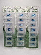 3x 7 Day Large Pill Box Organizer (Come with 3) 9" X 2" X 1"