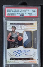 2022-23 National Treasures - Lasting Legacies Karl-Anthony Towns-/25 insert PSA9
