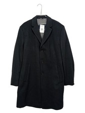 Schneiders cappotto uomo classico lino nero taglia 56 business manica lunga