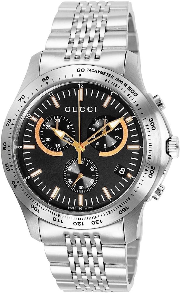 Gucci G-Timeless Mens Black Dial Chronograph Watch YA126257 $1295 MSRP