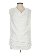 Zeagoo Women White Sleeveless Blouse L