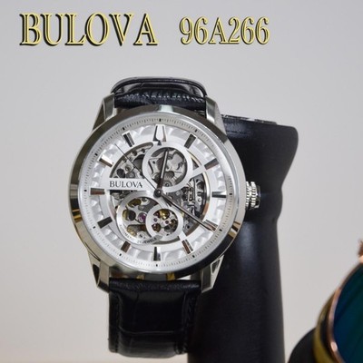 [ Near Mint ] BULOVA Classic 96A266 Skeleton Men's Watch Tested in Box #31